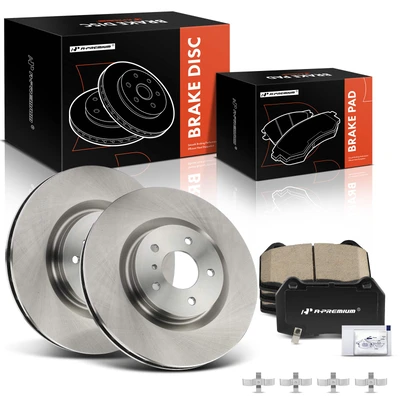 6 Pcs Front Disc Brake Rotors & Ceramic Brake Pads