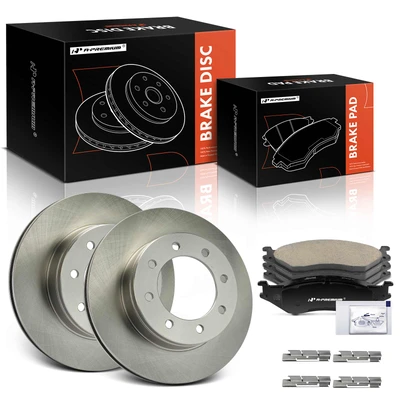 6 Pcs Front Disc Brake Rotors & Ceramic Brake Pads