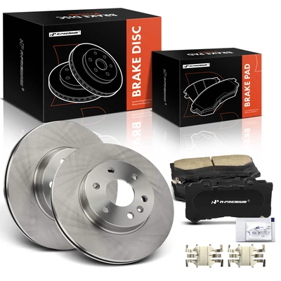 6 Pcs Front Disc Brake Rotors & Ceramic Brake Pads