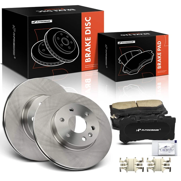 2015-2020 Chevrolet Colorado Disc Brake Rotors and Ceramic Pads Kit, 6 Pcs, Front Driver & Passenger, A-Premium, APBRPR1484