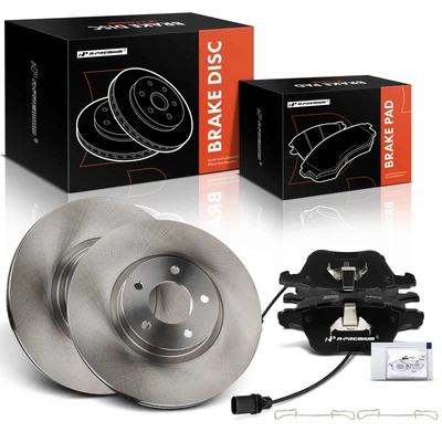 6 Pcs Front Disc Brake Rotors & Ceramic Brake Pads