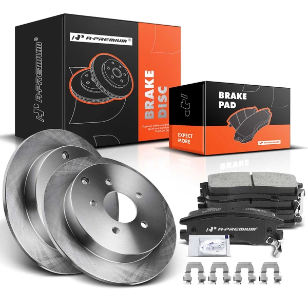 2002-2004 Oldsmobile Silhouette Disc Brake Rotors and Ceramic Pads Kit, 6 Pcs, Rear Driver & Passenger, A-Premium, APBRPR396
