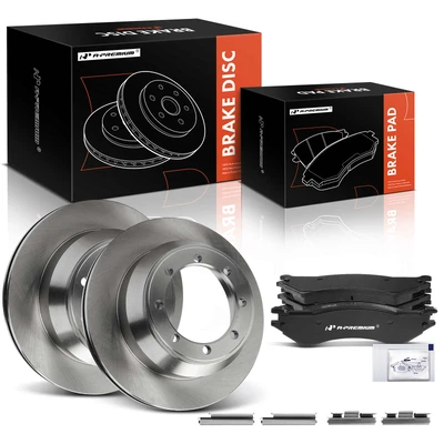 6 Pcs Rear Disc Brake Rotors & Ceramic Brake Pads