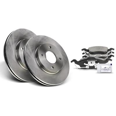 2000-2004 Ford Focus Brake Pad and Rotor Kit, 6 Pcs, Front Driver & Passenger, A-Premium, APBRPR023