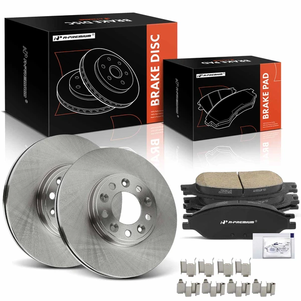 1999-2003 Ford Windstar Disc Brake Rotors and Ceramic Pads Kit, 6 Pcs, Front Driver & Passenger, A-Premium, APBRPR1780