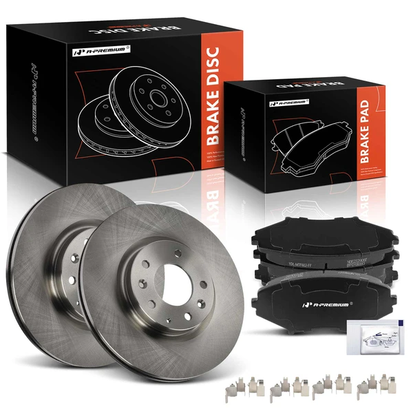 2004-2008 Mazda RX-8 Disc Brake Rotors and Ceramic Pads Kit, 6 Pcs, Front Driver & Passenger, A-Premium, APBRPR1472