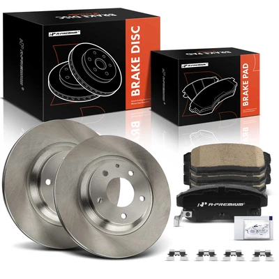 6 Pcs Rear Disc Brake Rotors & Ceramic Brake Pads