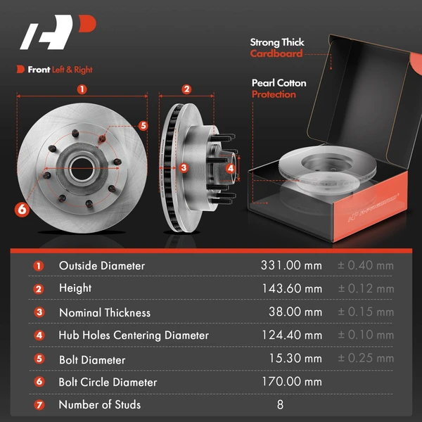 Disc Brake Rotors and Ceramic Pads Kit, 6 Pcs, Front Driver & Passenger, A-Premium, APBRPR1753