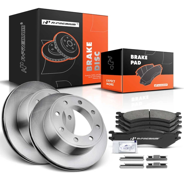 Disc Brake Rotors and Ceramic Pads Kit, 6 Pcs, Rear Driver & Passenger, A-Premium, APBRPR395