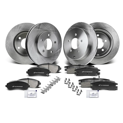 Front & Rear Disc Brake Rotors & Ceramic Brake Pads