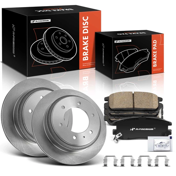 1992-2002 Isuzu Trooper Disc Brake Rotors and Ceramic Pads Kit, 6 Pcs, Rear Driver & Passenger, A-Premium, APBRPR1783