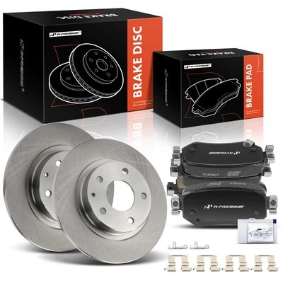 6 Pcs Rear Disc Brake Rotors & Ceramic Brake Pads