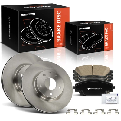 6 Pcs Front Disc Brake Rotors & Ceramic Brake Pads