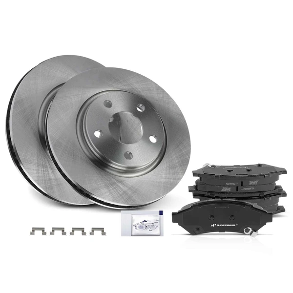 Disc Brake Rotors and Ceramic Pads Kit, 6 Pcs, Front Driver & Passenger, A-Premium, APBRPR1296