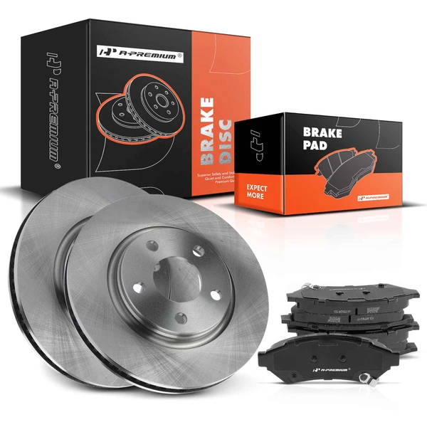 Disc Brake Rotors and Ceramic Pads Kit, 6 Pcs, Front Driver & Passenger, A-Premium, APBRPR1296