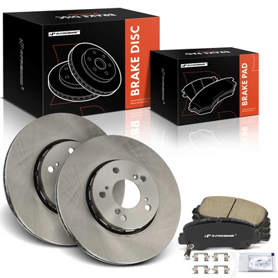 6 Pcs Front Disc Brake Rotors & Ceramic Brake Pads