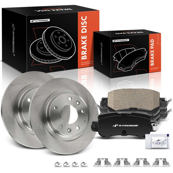 2016-2018 Mazda CX-3 Disc Brake Rotors and Ceramic Pads Kit, 6 Pcs, Rear Driver & Passenger, A-Premium, APBRPR1514