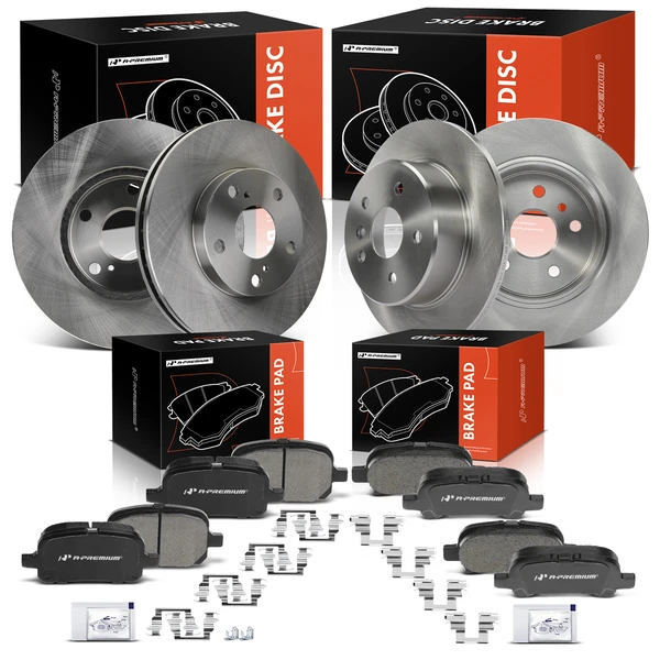 2000-2004 Toyota Avalon Disc Brake Rotors and Ceramic Pads Kit, 12 Pcs, Front & Rear, A-Premium, APBRPR838
