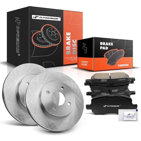 Disc Brake Rotors and Ceramic Pads Kit, 6 Pcs, Front Driver & Passenger, A-Premium, APBRPR1211