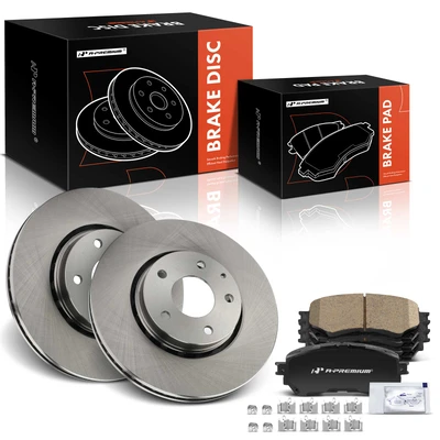 6 Pcs Front Disc Brake Rotors & Ceramic Brake Pads