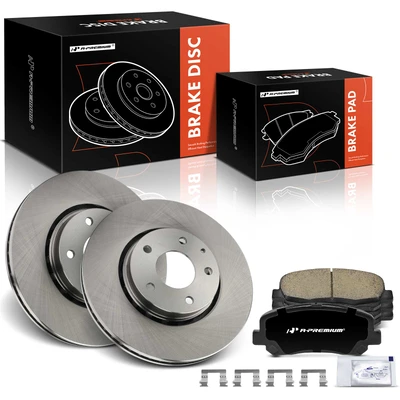 6 Pcs Front Disc Brake Rotors & Ceramic Brake Pads