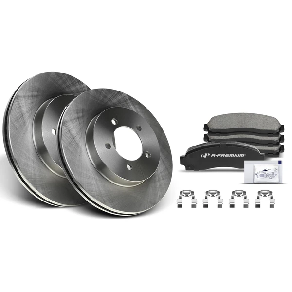 2002-2005 Mercury Mountaineer Disc Brake Rotors and Ceramic Pads Kit, 6 Pcs, Front Driver & Passenger, A-Premium, APBRPR026