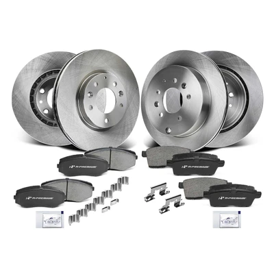 Front & Rear Disc Brake Rotors & Ceramic Brake Pads
