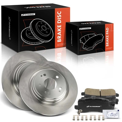 6 Pcs Rear Disc Brake Rotors & Ceramic Brake Pads