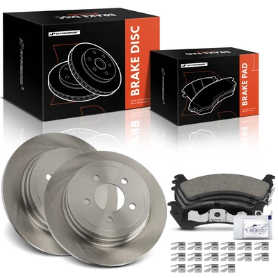 6 Pcs Rear Disc Brake Rotors & Ceramic Brake Pads