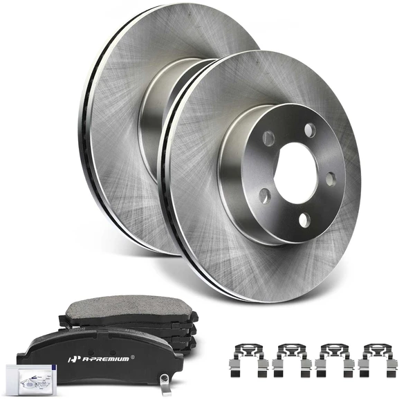 2003-2010 Mazda B4000 Disc Brake Rotors and Ceramic Pads Kit, 6 Pcs, Front Driver & Passenger, A-Premium, APBRPR028
