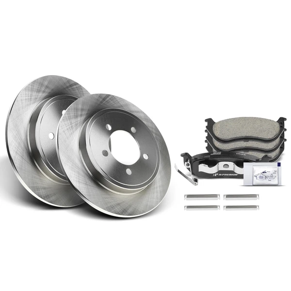 2006-2010 Mercury Mountaineer Disc Brake Rotors and Ceramic Pads Kit, 6 Pcs, Rear Driver & Passenger, A-Premium, APBRPR029