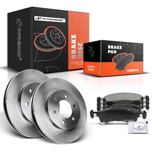 Disc Brake Rotors and Ceramic Pads Kit, 6 Pcs, Front Driver & Passenger, A-Premium, APBRPR330