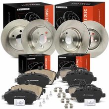 2017-2019 INFINITI QX30 Brake Pad and Rotor Kit, 12 Pcs, Front & Rear, A-Premium, APBRPR1533
