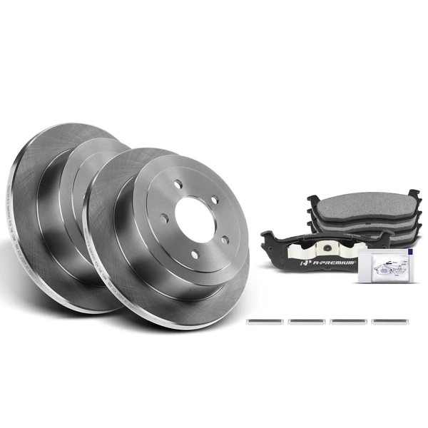 2000-2003 Ford F-150 Disc Brake Rotors and Ceramic Pads Kit, 6 Pcs, Rear Driver & Passenger, A-Premium, APBRPR164