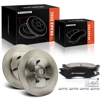 6 Pcs Front Disc Brake Rotors & Ceramic Brake Pads