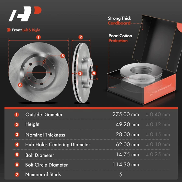 Disc Brake Rotors and Ceramic Pads Kit, 12 Pcs, Front & Rear, A-Premium, APBRPR840