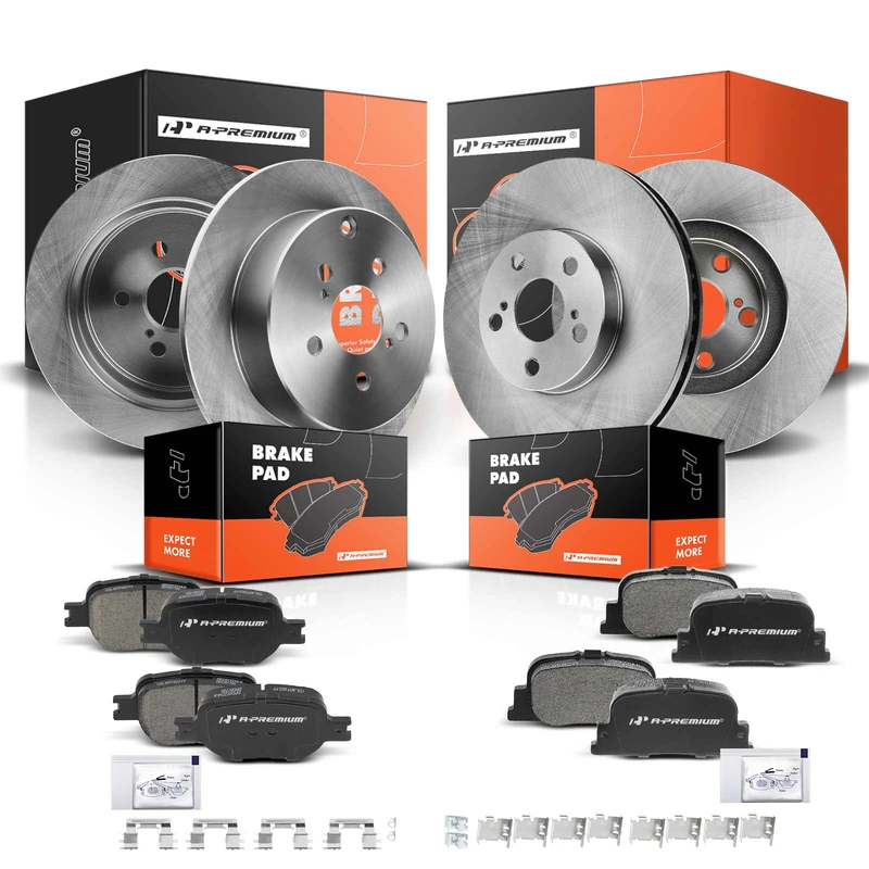 Brake Rotor + Brake Pad, Set of 12, Front & Rear, A-Premium APBRPR165