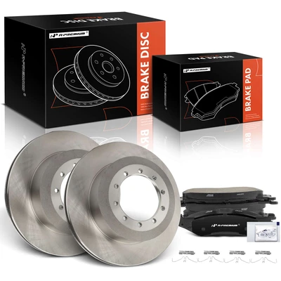 6 Pcs Rear Disc Brake Rotors & Ceramic Brake Pads