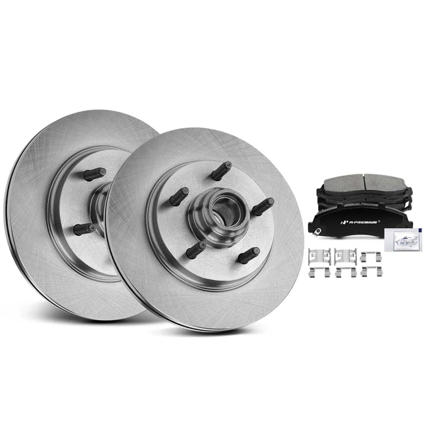 2000-2003 Ford F-150 Disc Brake Rotors and Ceramic Pads Kit, 6 Pcs, Front Driver & Passenger, A-Premium, APBRPR1332