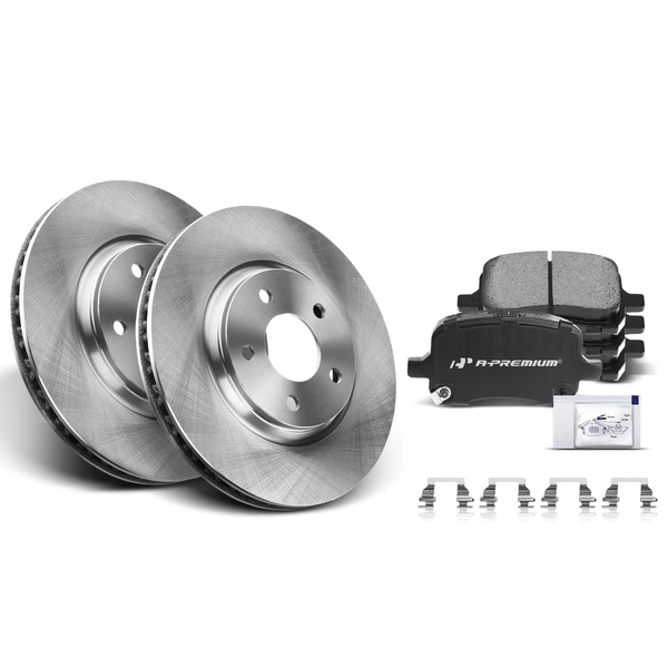 2007 Pontiac G5 Disc Brake Rotors and Ceramic Pads Kit, 6 Pcs, Front Driver & Passenger, A-Premium, APBRPR025