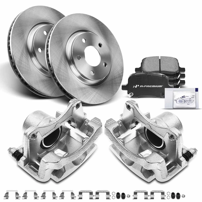 8 Pcs Front Disc Brake Rotor & Pad + Brake Caliper for Chevy Malibu Pontiac G6