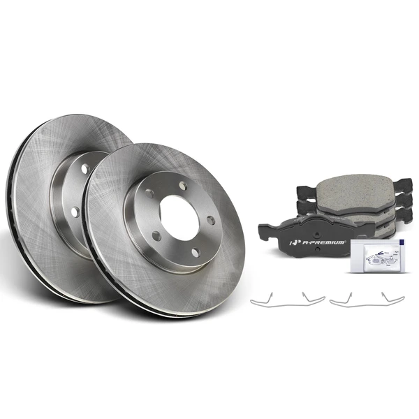 2001-2007 Ford Escape Disc Brake Rotors and Ceramic Pads Kit, 6 Pcs, Front Driver & Passenger, A-Premium, APBRPR166