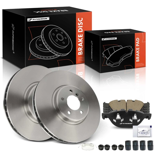 2003-2004 Ford F-250 Super Duty Disc Brake Rotors and Ceramic Pads Kit, 6 Pcs, Front Driver & Passenger, A-Premium, APBRPR1539