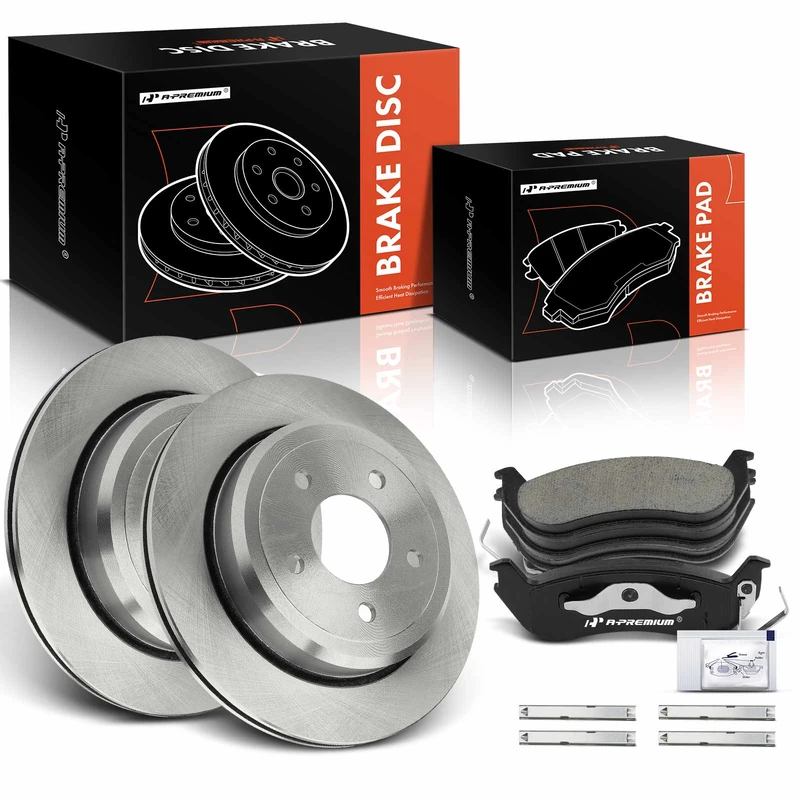 2004 Mercury Marauder Brake Pad and Rotor Kit Set of 6 Rear Driver & Passenger A-Premium APBRPR512