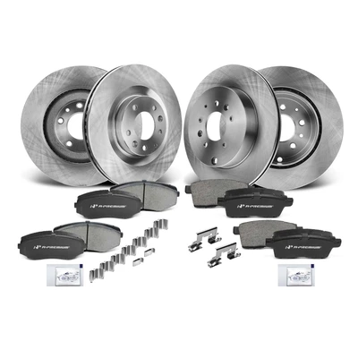Front & Rear Disc Brake Rotors & Ceramic Brake Pads
