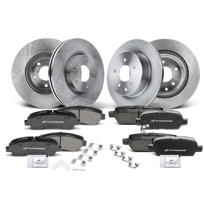 Front & Rear Disc Brake Rotors & Ceramic Brake Pads
