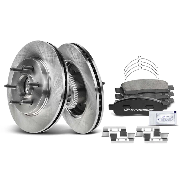 Disc Brake Rotors and Ceramic Pads Kit, 6 Pcs, Front Driver & Passenger, A-Premium, APBRPR471