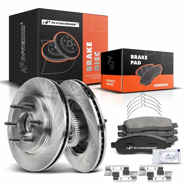 2004-2008 Ford F-150 Disc Brake Rotors and Ceramic Pads Kit, 6 Pcs, Front Driver & Passenger, A-Premium, APBRPR471