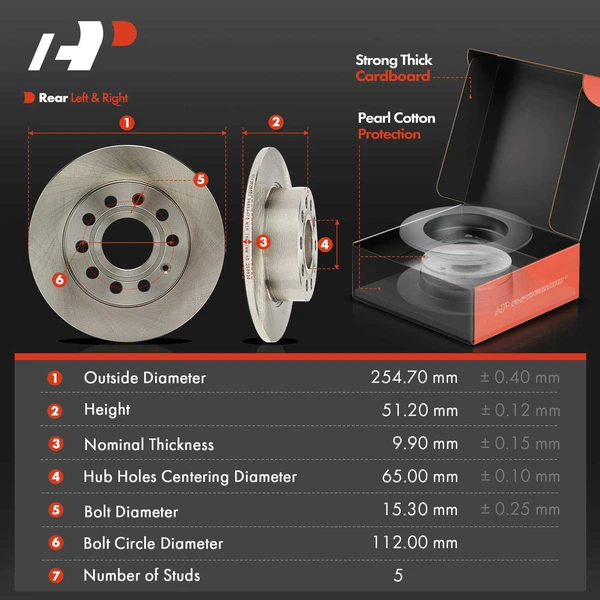 Disc Brake Rotors and Ceramic Pads Kit, 12 Pcs, Front & Rear, A-Premium, APBRPR1791