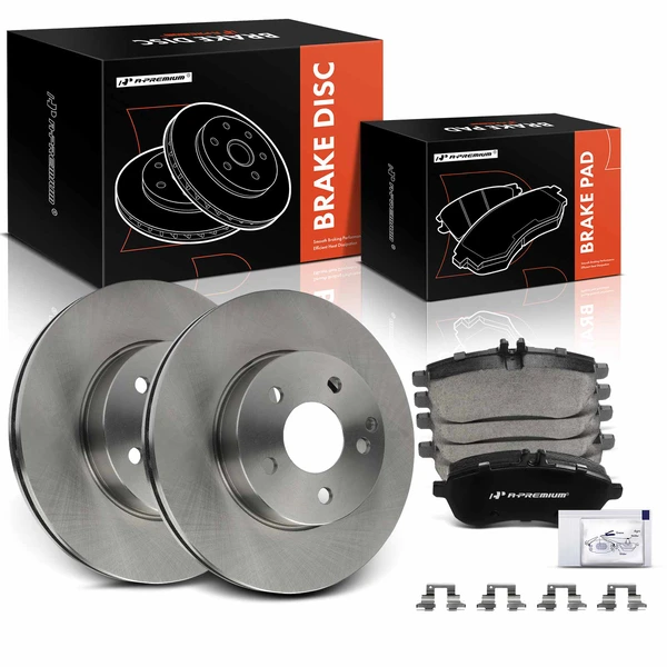 Disc Brake Rotors and Ceramic Pads Kit, 6 Pcs, Front Driver & Passenger, A-Premium, APBRPR1546